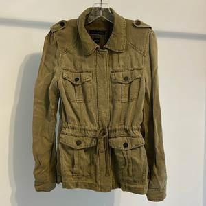 Sanctuary women’s‎ army green jacket with drawstring waist, size small preowned